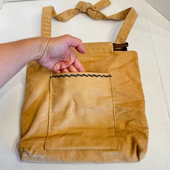 Retro 70s Quilted Hippie Shoulder Bag Vegan Handbag Boho Cottagecore Wood detail - Picture 8 of 16